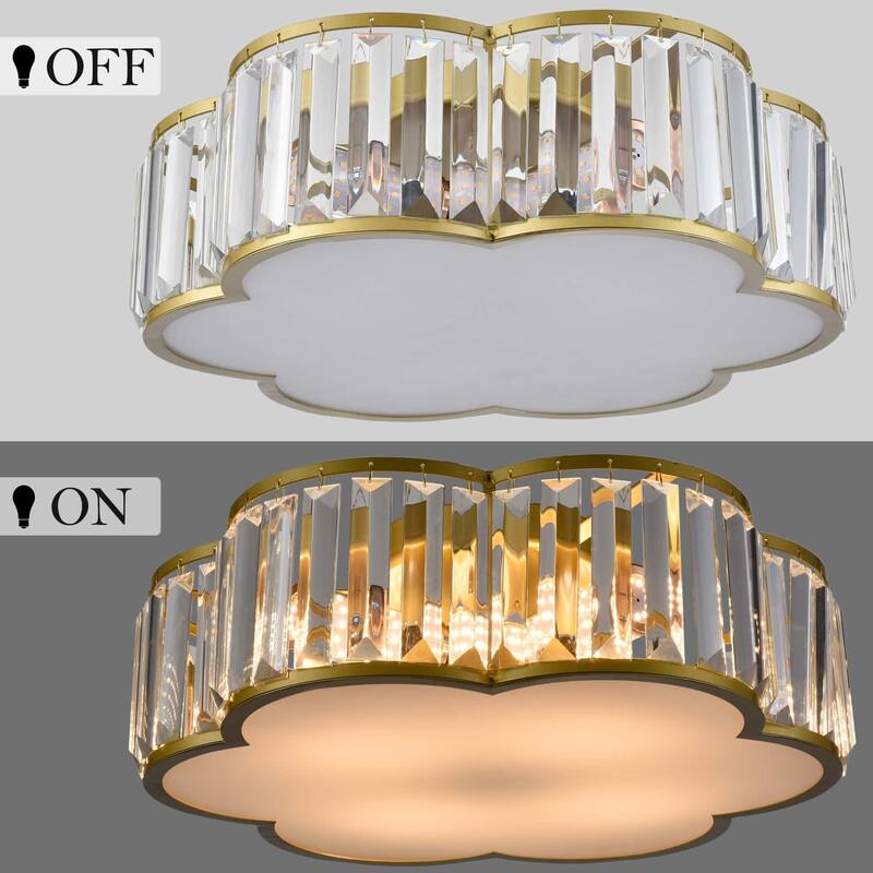 Tripoli Gold Flush Mount Ceiling Light Crystal Ceiling Light Fixture