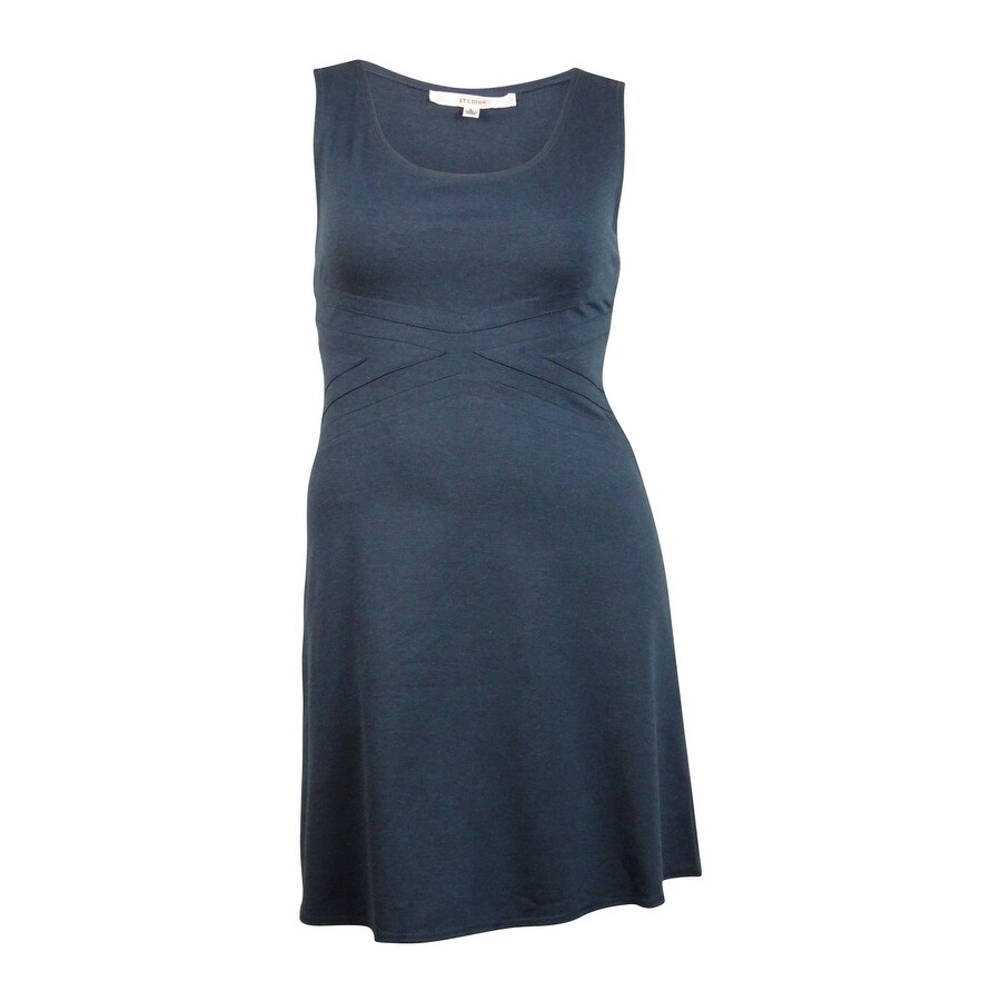 Shop Studio M Women S Seamed Sleeveless Flare Dress Heather