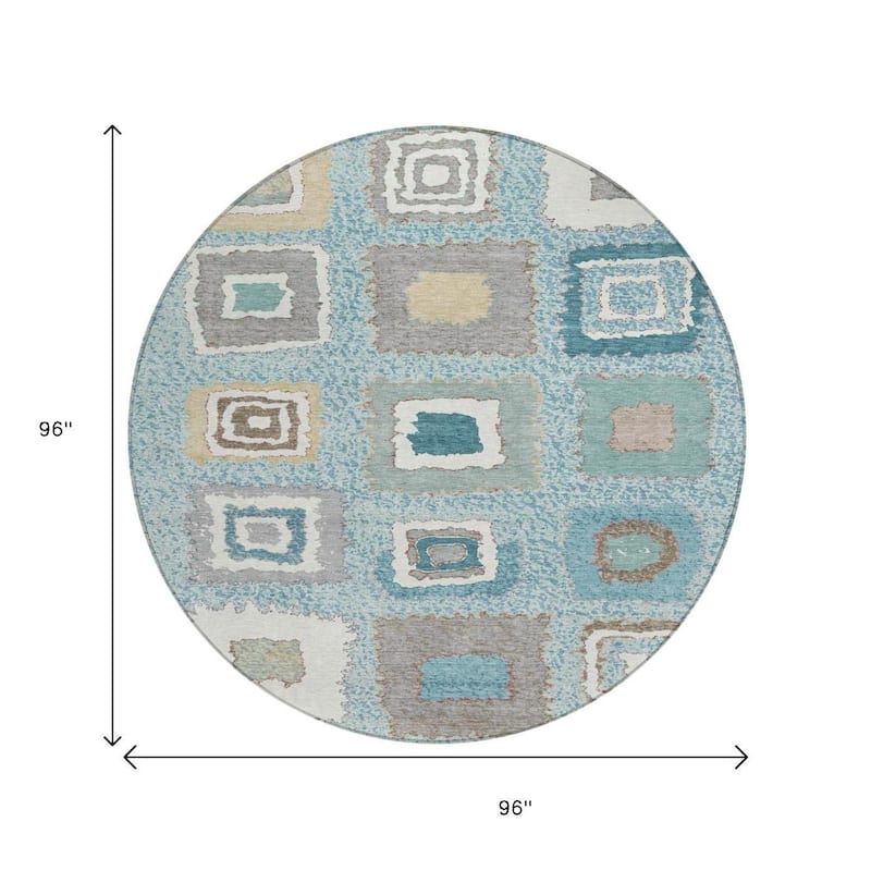 HomeRoots Geometric Transitional Rectangle Outdoor Rug