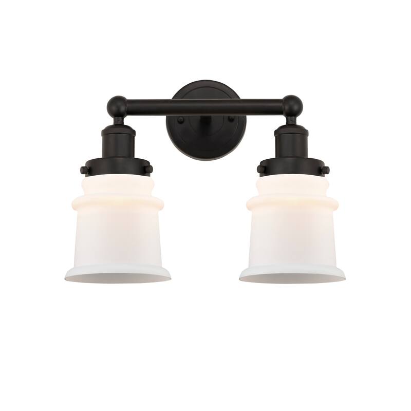 Innovations Lighting 616-2W-11-14 Canton Vanity Canton 2 Light 14" - Oil Rubbed Bronze / Matte White