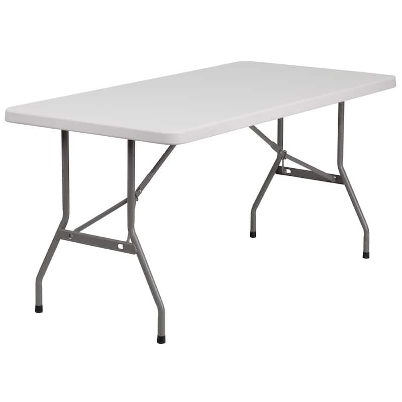 30"W x 60"D White Plastic Folding Indoor-Outdoor Training Table