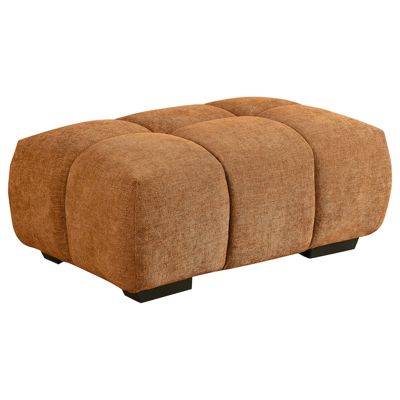 Camacho Rectangular Upholstered Tufted Ottoman - Orange