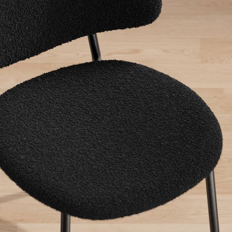 Mid-Century Modern Dining Room Dining Chairs Set of 4(PU Leather/Boucle）