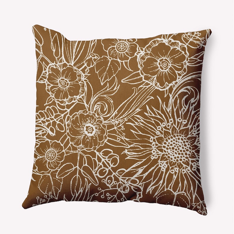Zentangle Decorative Indoor Pillow - Brown - 16" x 16"