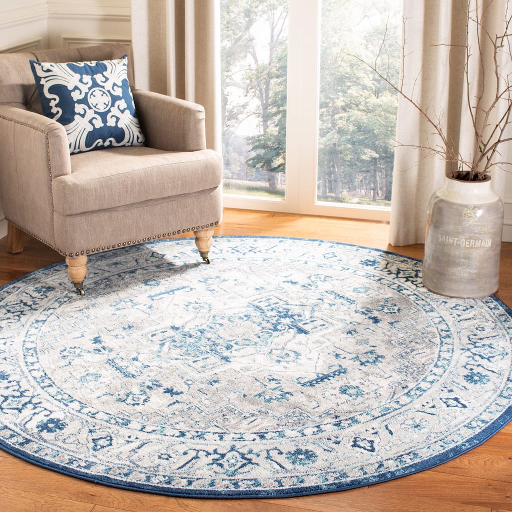 SAFAVIEH, Brentwood Eustachia Oriental Distressed Rug - 11' Round