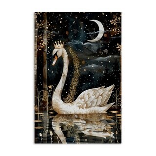 Stupell Regal Swan Moonlight Canvas Wall Art Design By The Dutch Lady ...