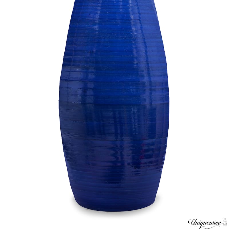 Decorative 24-inch Tall Red Bamboo Floor Vase for Modern Home, Office, Living Room, Bedroom, and Entryway Interior Decor