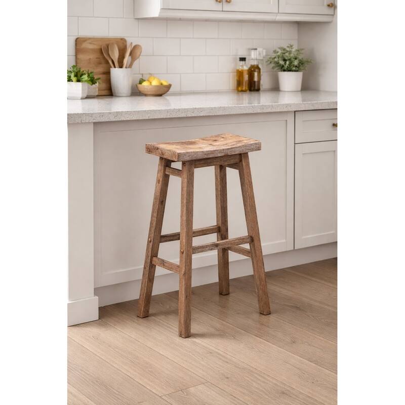 Sonoma Backless Saddle Stool - Single - Barnwood - Bar Height