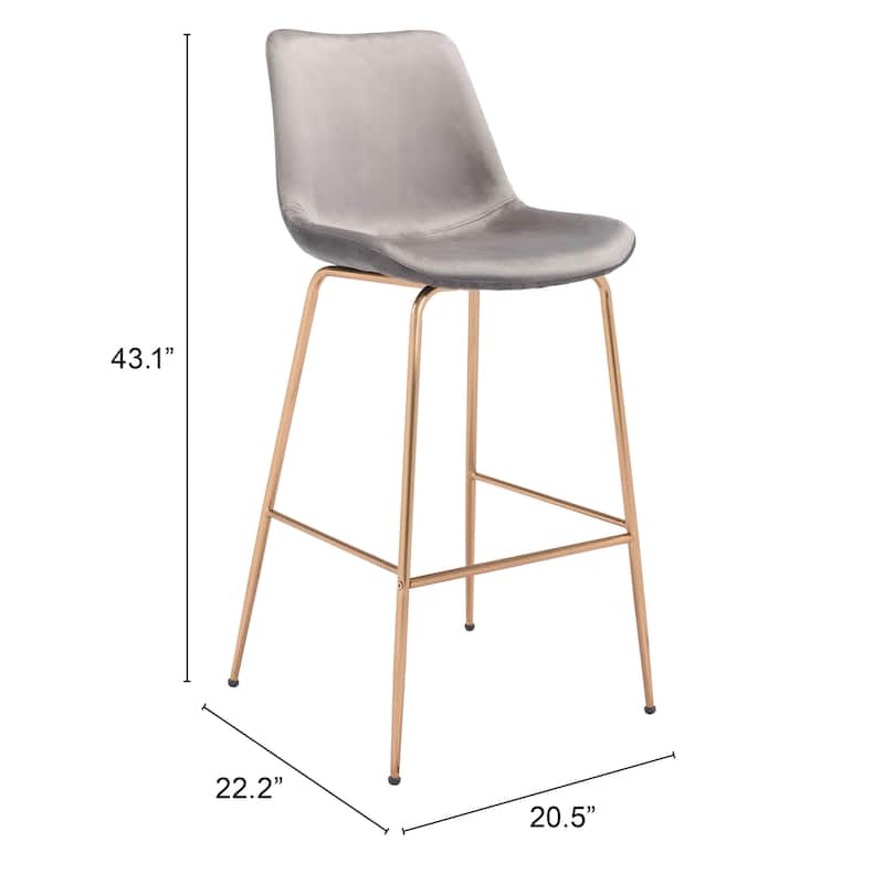 Brower Bar Chair Gray & Gold
