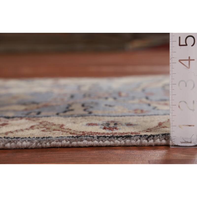 Blue Oushak Oriental Runner Rug Handmade Floral Wool Carpet - 2'7"x 8'0"