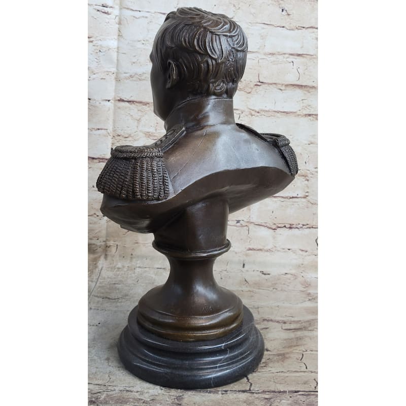 Bronze Metal Bust Statue Sculpture Of Napoleon Bonaparte French Decor Marble Base