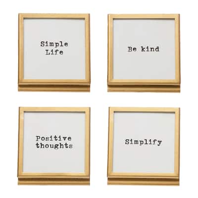 Metal & Glass Frame with Easel & Saying