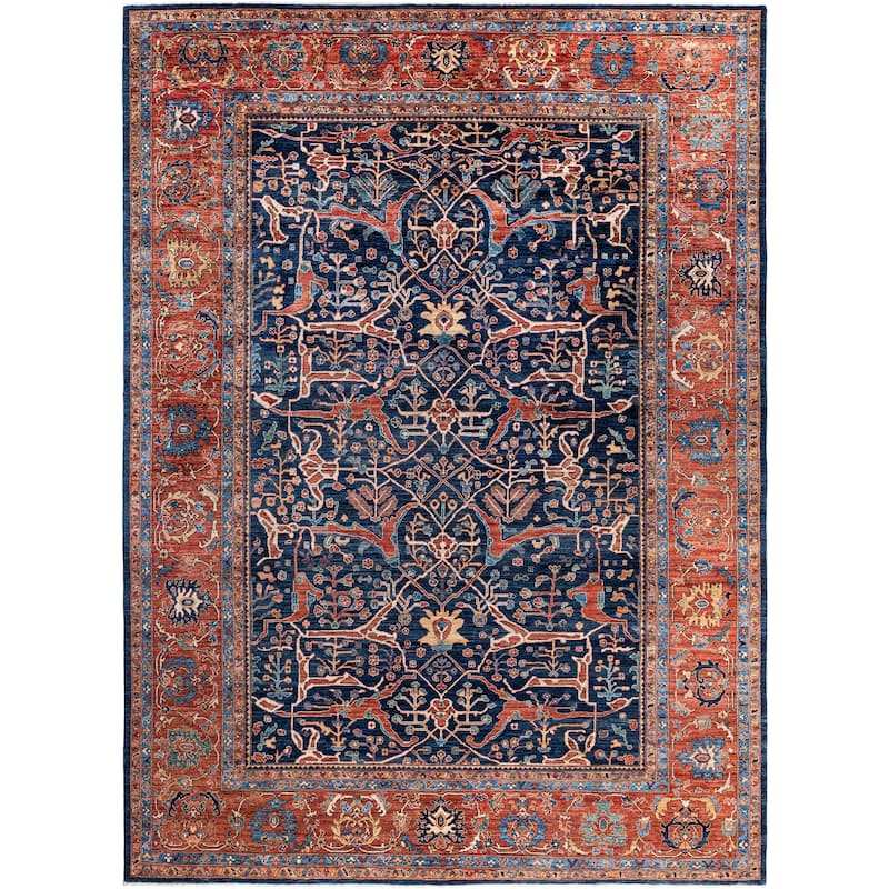 Serapi One-of-a-Kind Hand-Knotted Area Rug - Blue - 10' 0" x 13' 8"