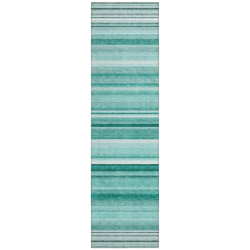 Machine Washable Indoor/ Outdoor Chantille Multi Stripe Rug