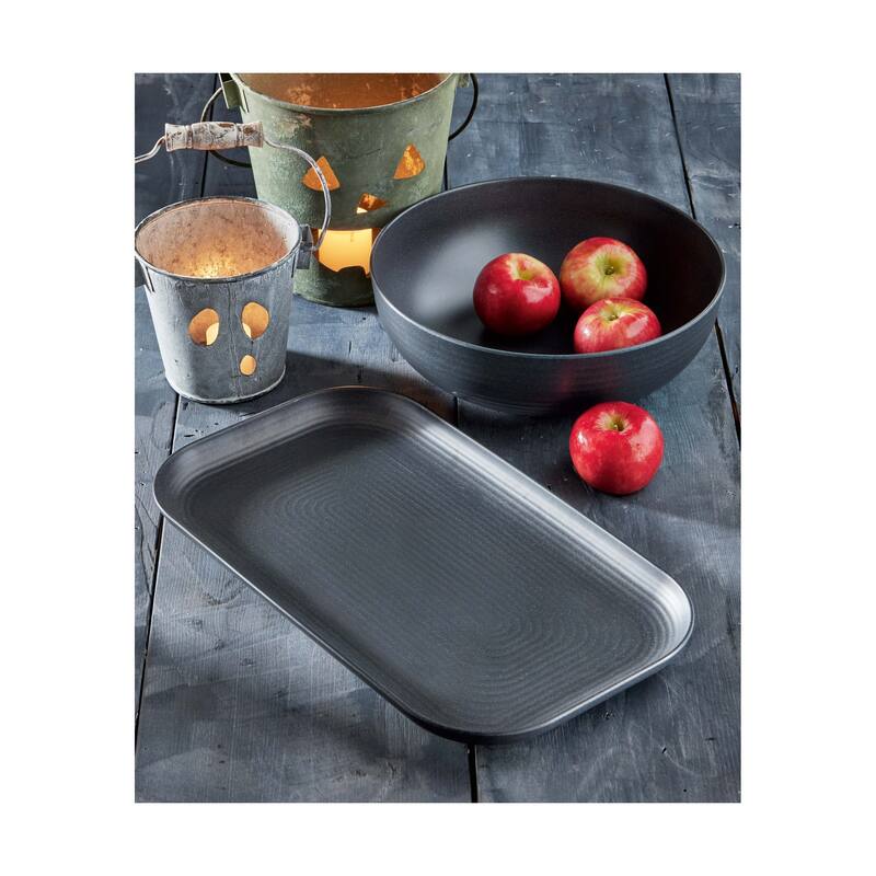 Brooklyn Melamine Rect Platter Charcoal