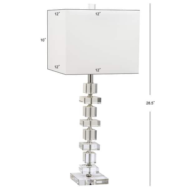 dimension image slide 1 of 2, SAFAVIEH Lighting 28 inch Crystal Deco Crystal Table Lamp (Set of 2)