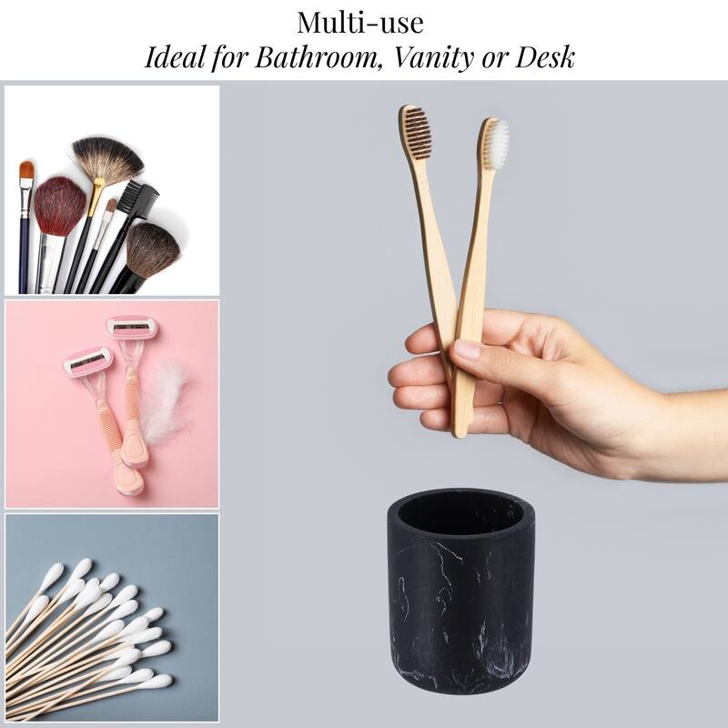 Marble Resin Toothbrush Holder - 2.10 L x 2.10 W x 3.8 H