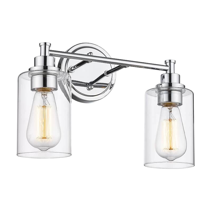 2/3/4/5-Light Bathroom Vanity Light with Clear Glass Shade