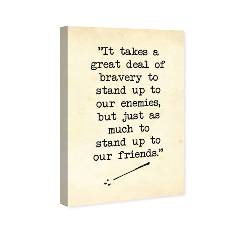 Wynwood Studio Prints Typography and Quotes Stand up to our friends Black and White Modern & Contemporary Wall Art Canvas Print
