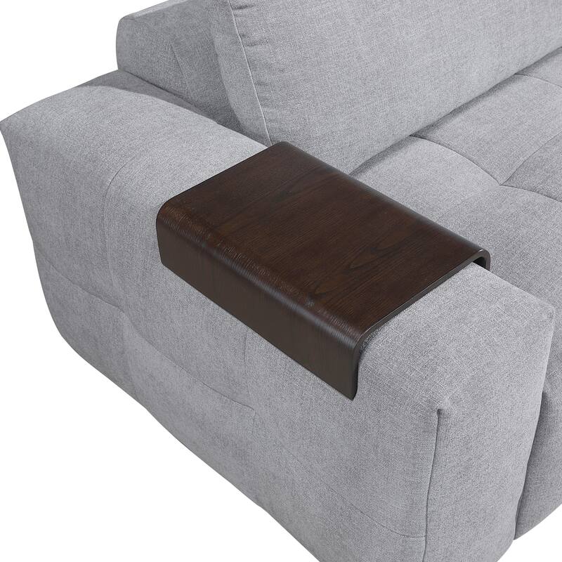 Mackay 143" Textured 5-Piece Modular Sectional Sofa with Armrest Tray