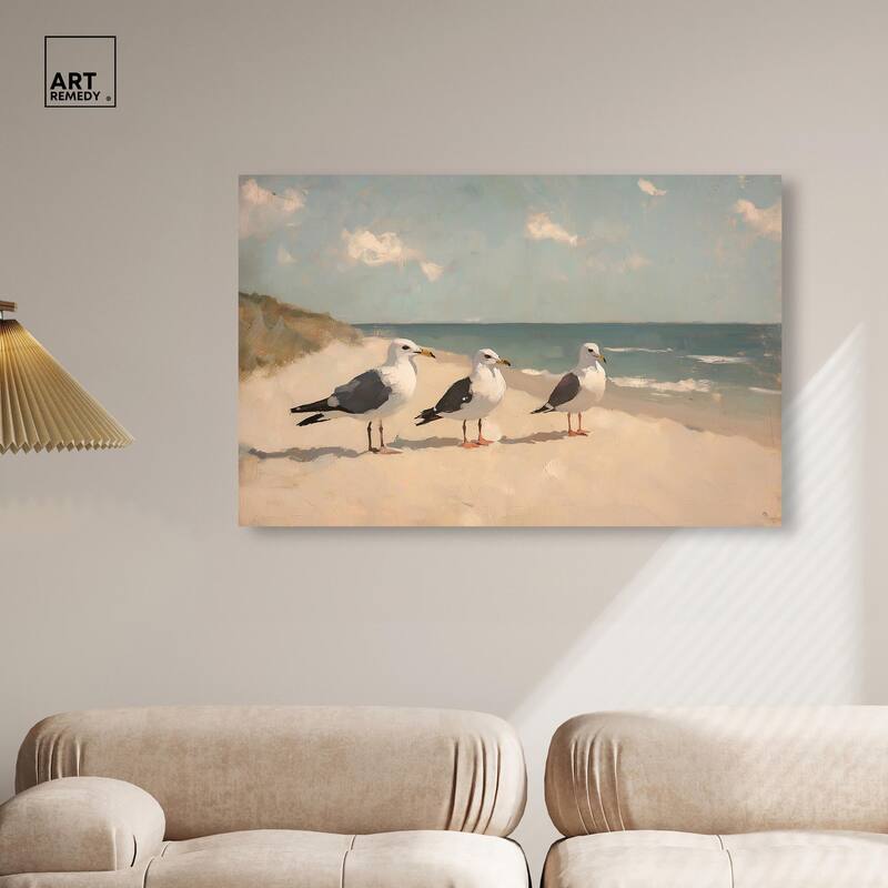 Seagulls at the Beach I Canvas by Art Remedy, Gallery Wrapped