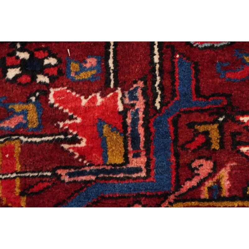 Hand Knotted Oriental 100% Wool Carpet Traditional Medallion Red Heriz Area Rug - 11' 11'' X 8' 4''