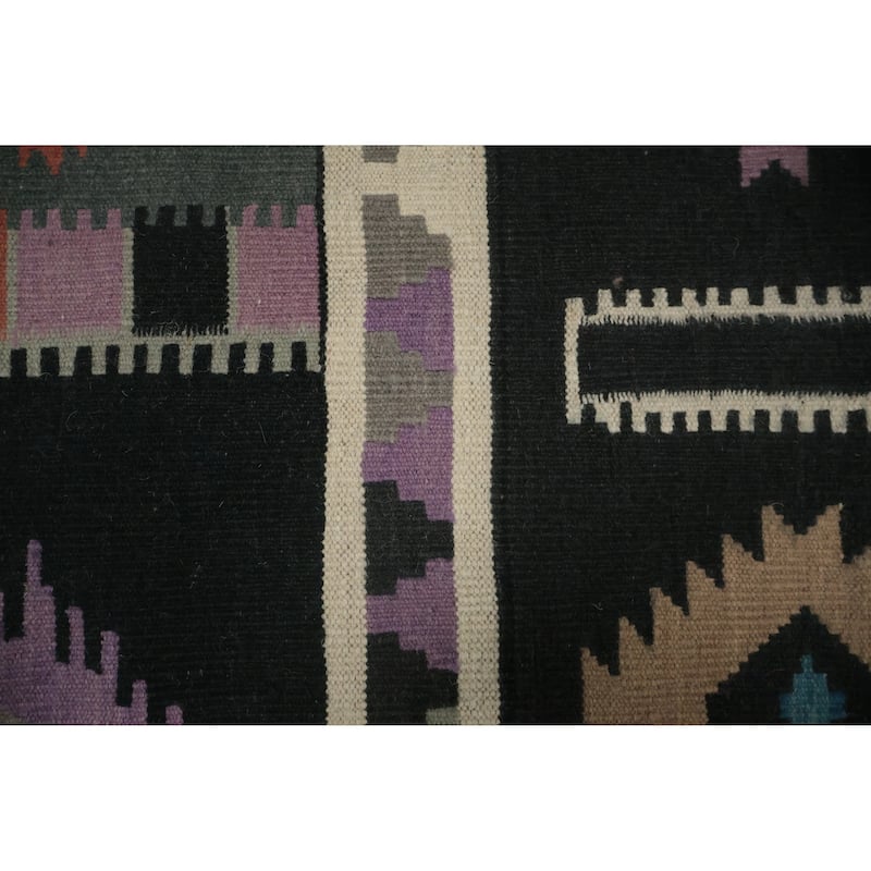 Hand Woven Oriental 100% Wool Carpet Southwestern Tribal Multi-Colored Kilim Area Rug - 8' 0'' X 4' 10''
