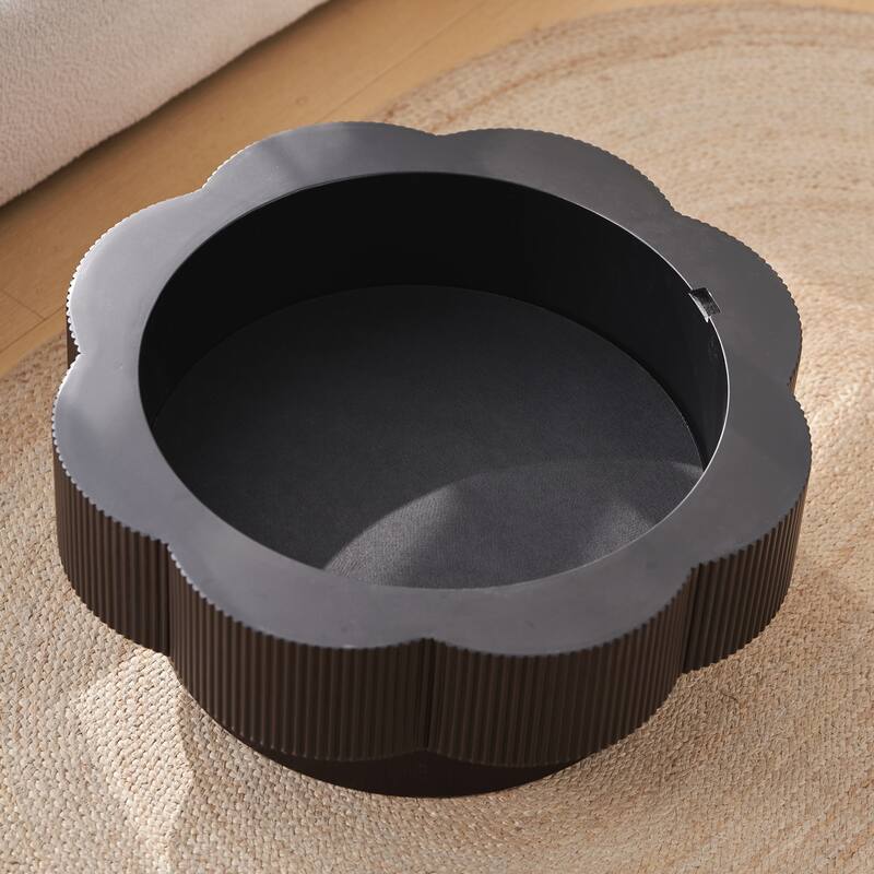 31.50"Modern Flower Shaped Coffee Table, Plum Blossom Shaped Coffee Table with Storage