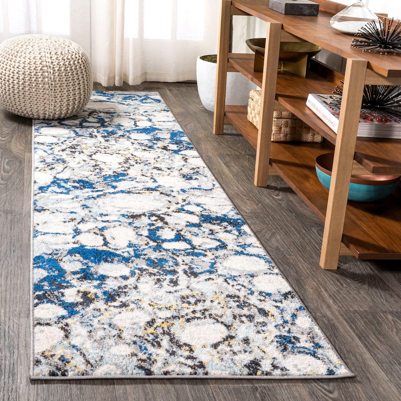 JONATHAN Y Linear Marbled Abstract Area Rug