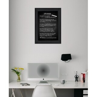 TrendyDecor4U Farmhouse "Life Lessons" Framed Print Wall Art - Black/White