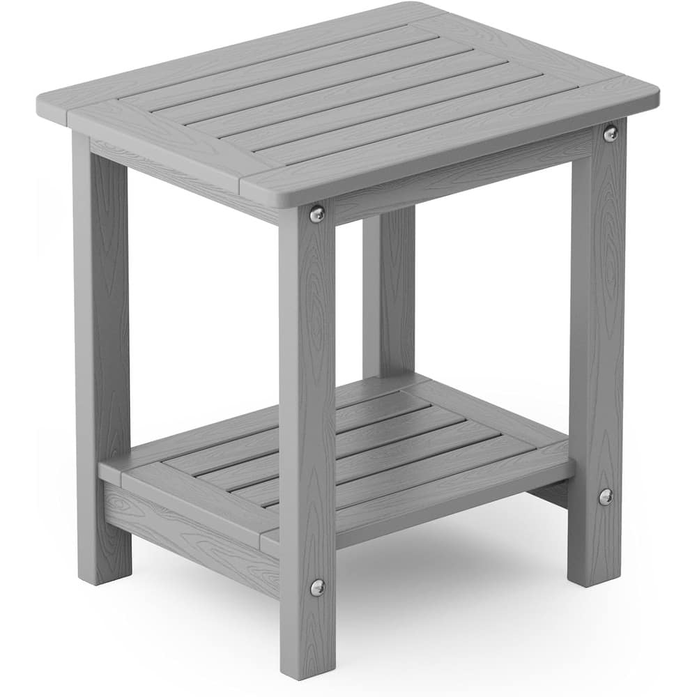 WINSOON HIPS All Weather 2 Layer Outside Table Adirondack Square Side Table