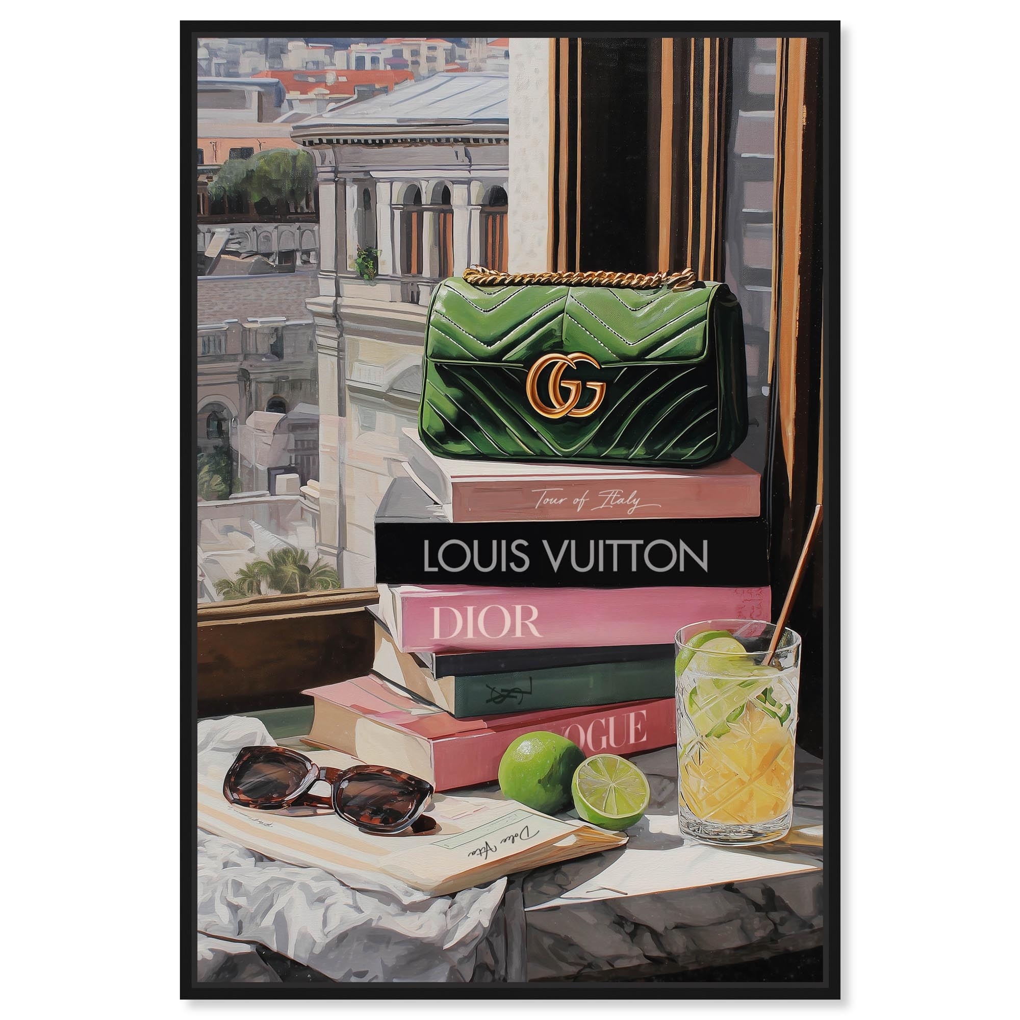 Italian Picks Glam Wall Decor Framed Canvas Print by Art Remedy