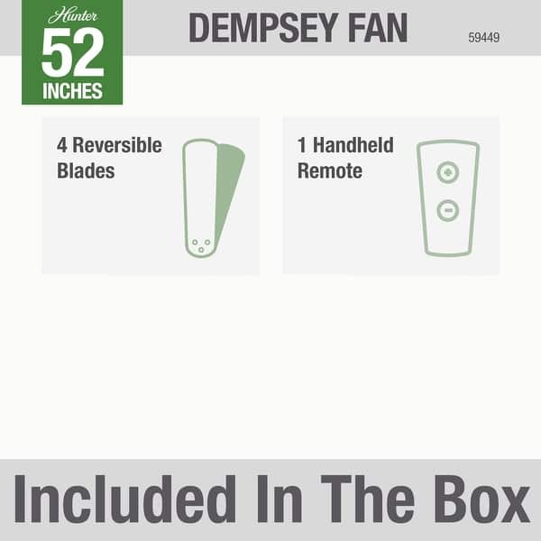 Hunter Fan Dempsey Collection 52-inch Low Profile Brushed ...