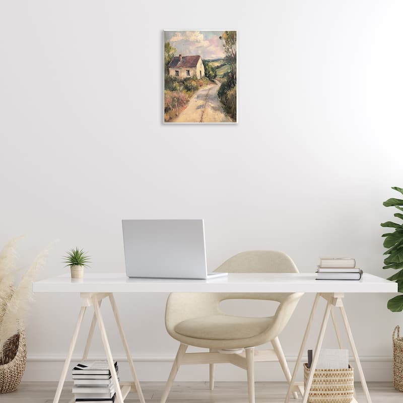 Stupell Scenic Cottage Road Wall Plaque Art Design By Petal Prints Design