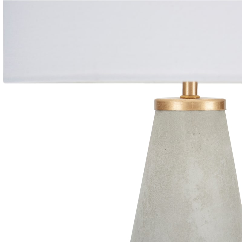 Nourison 22" Modern Grey Cement Triangle Table Lamp