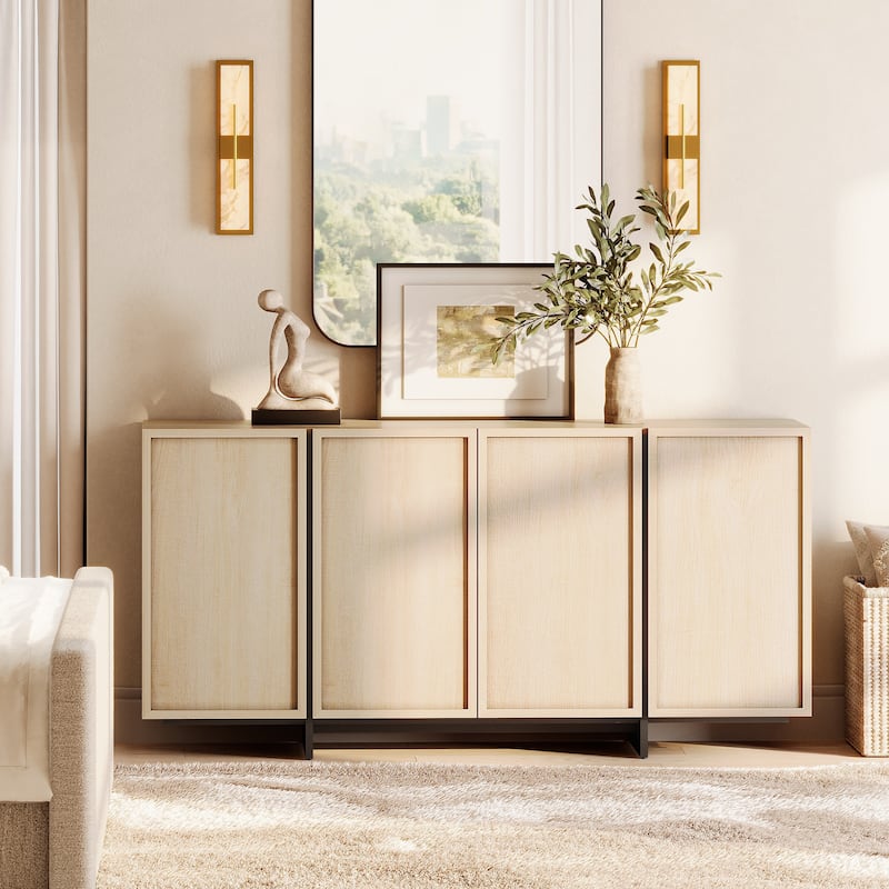 WAMPAT Buffet Cabinets, Modern Sideboard with Large Storage Space and T-Shaped Legs for Dinning Room, Kitchen
