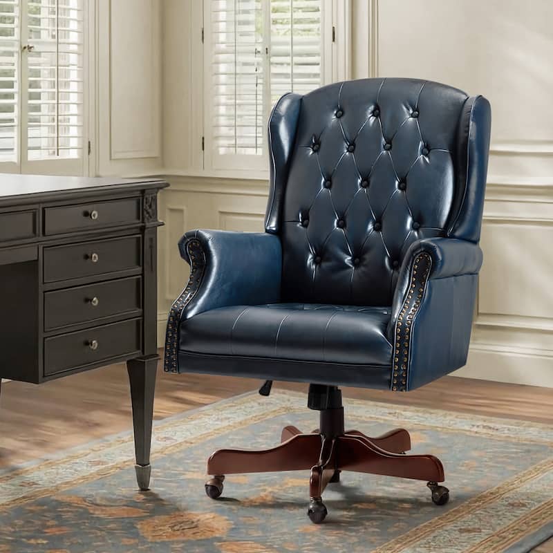 Maximiliano Modern Swivel Executive Chair with Tufted Back by HULALA HOME
