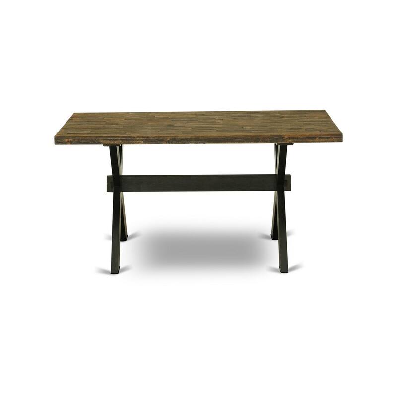 5-Piece Distressed Jacobean Finish Solid Wood Top Dining table with 4-Chairs with