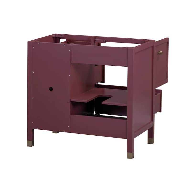 Alana Bathroom Vanity Cabinet in Burgundy Red
