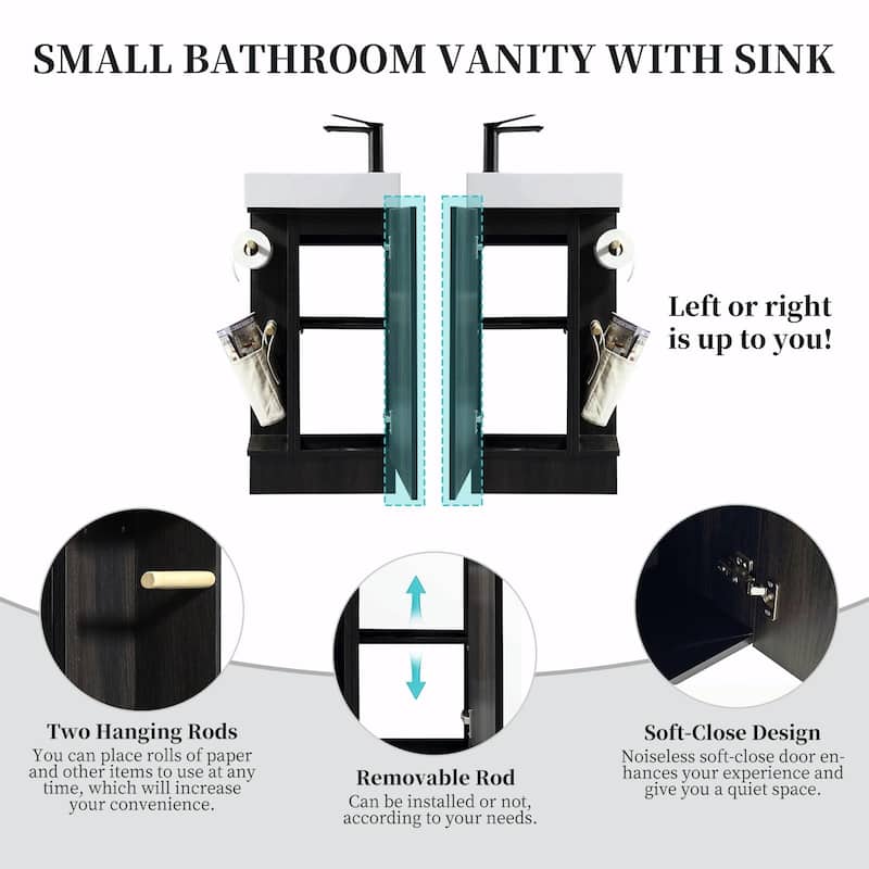 16-Inch Bathroom Vanity Sink Combo for Small Spaces