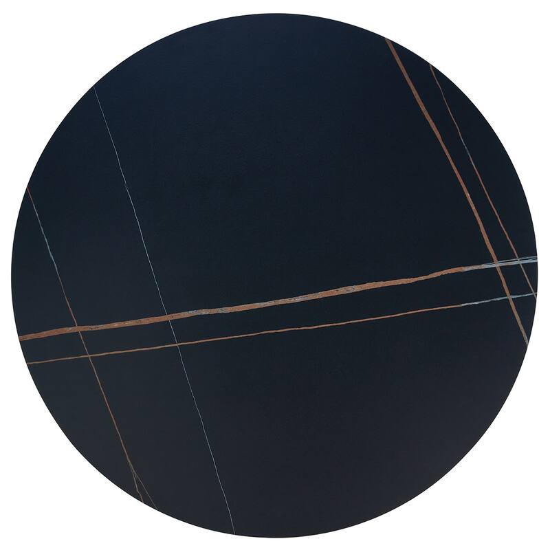 Round Dining Table, Kitchen Table with Stainless Steel Legs, Round Coffee Table Bistro Table for Dining Room