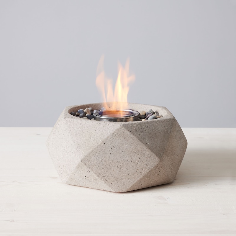 Geo Table Top Fire Bowl - Sand