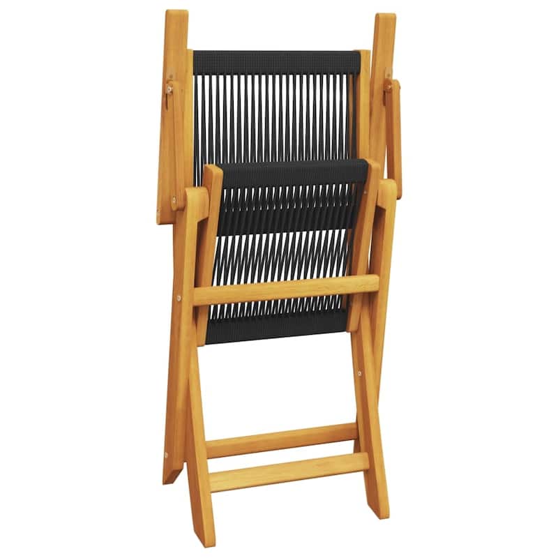 vidaXL Bistro Set Black Solid acacia wood, Polypropylene Compact