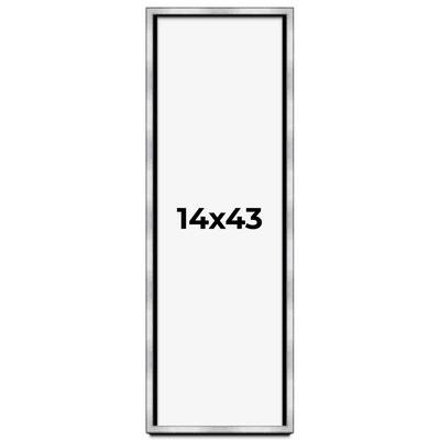 14x43 Shadow Box Frame Silver | 1.375 Inches Deep Real Wood