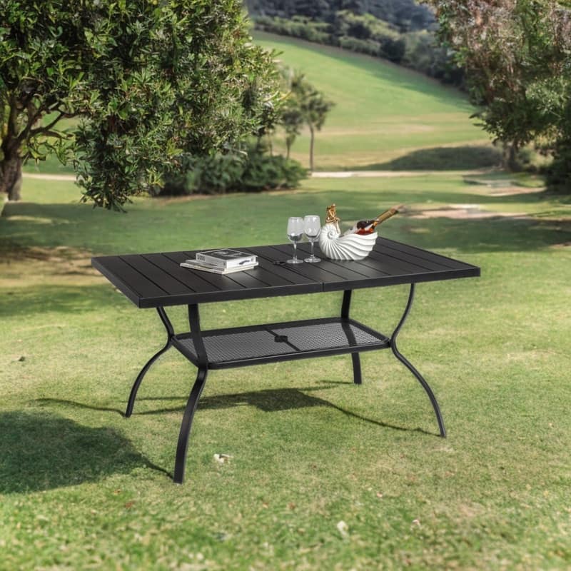 Patio 59 in. Wrought Iron Dining Table