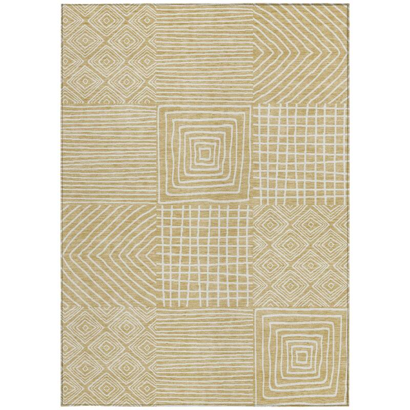 HomeRoots Geometric Transitional Rectangle Outdoor Rug