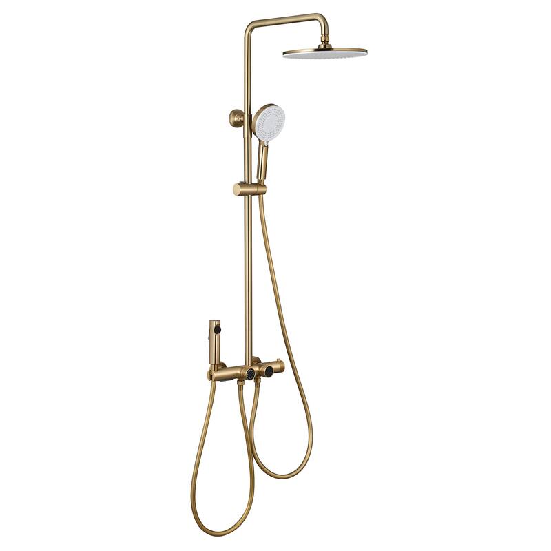 4-Function Thermostatic Rainfall Shower System with Rough-In Valve, Rain Mixer Shower Combo Set