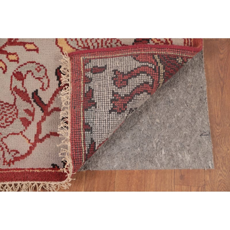Animal Pictorial Ziegler Runner Rug Hand-Knotted Beige Wool Carpet - 2'6"x 8'1"