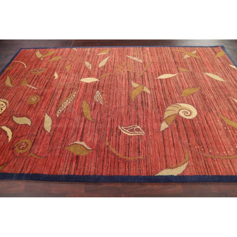 Vegetable Dye Nepalese Oriental Home Decor Area Rug Wool Hand-knotted - 6'2" x 9'1"