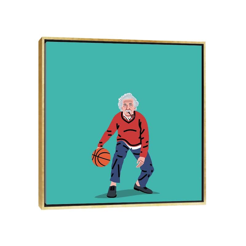 iCanvas "Balling Einstein" by Elad Shagrir Framed Canvas Print - Gold - 12x12